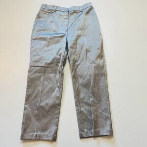 St. John Sport by Marie Gray Jean Denim Silver Metallic Straight Leg Pant USA